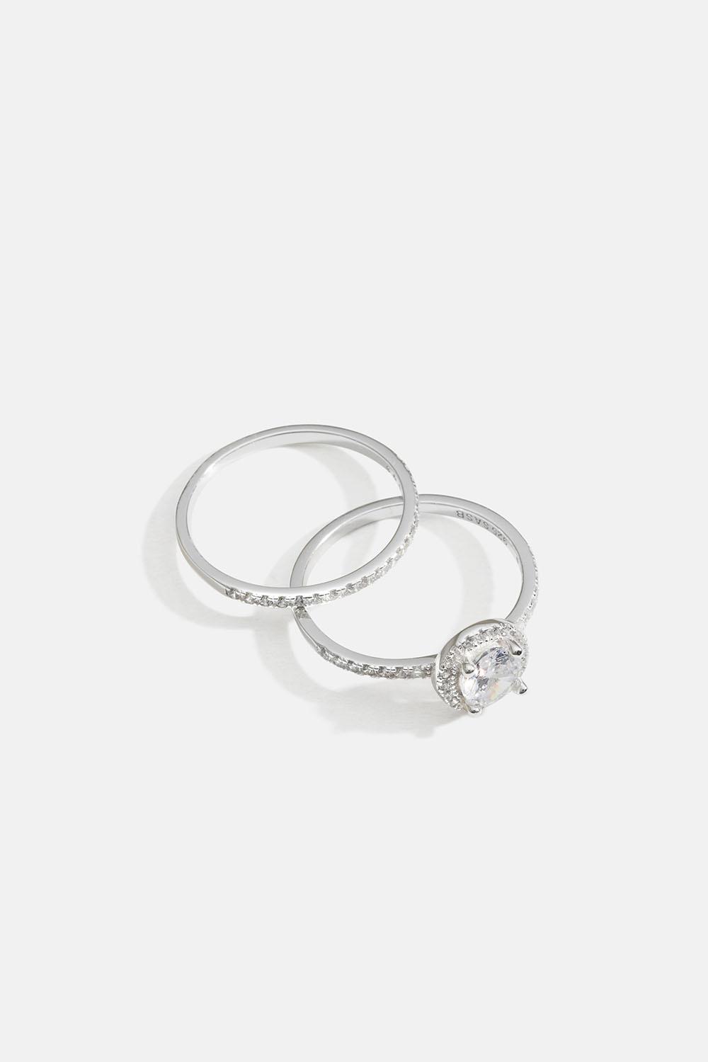 Ringar i äkta silver med Cubic zirconia, 2-pack